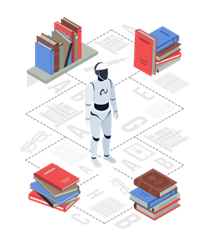 Roboter mit Büchern