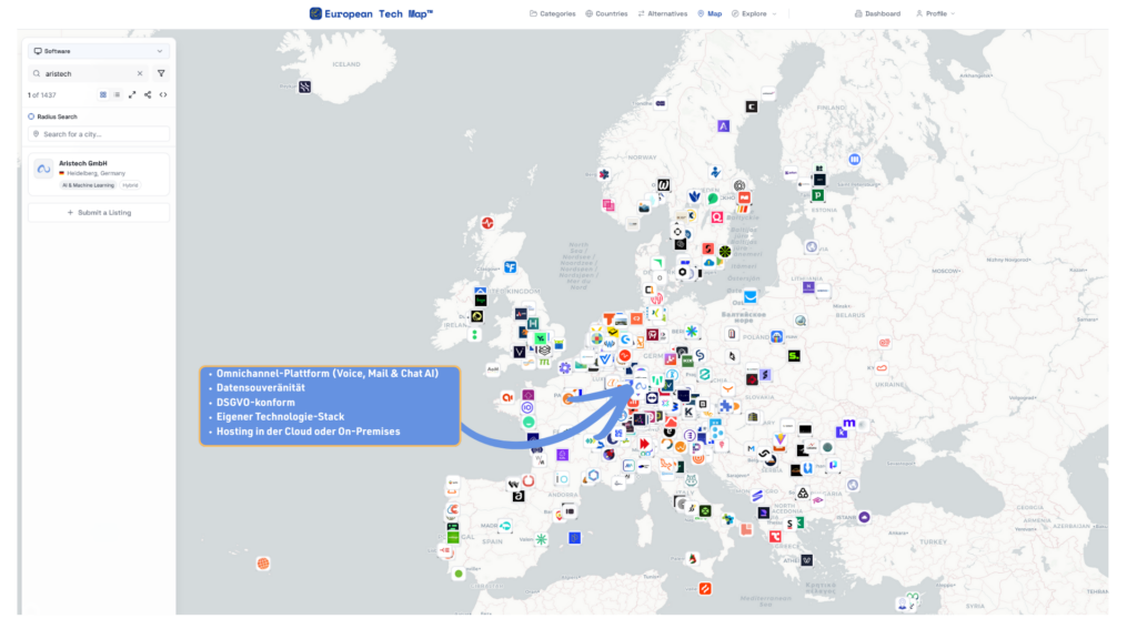 Aristech auf der European Tech Map